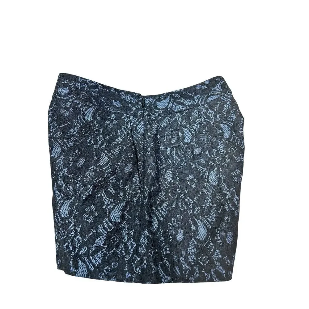 Express Black Navy Lace Shorts Sz 6 Slash Pockets High-Rise Dress Short
